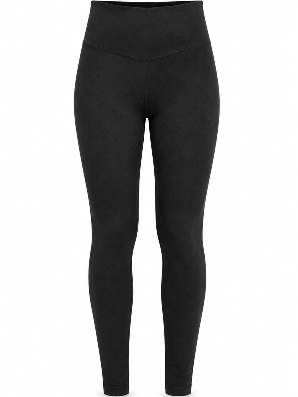 PINK black high-rise leggings with a wide waistband and flattering fit.
